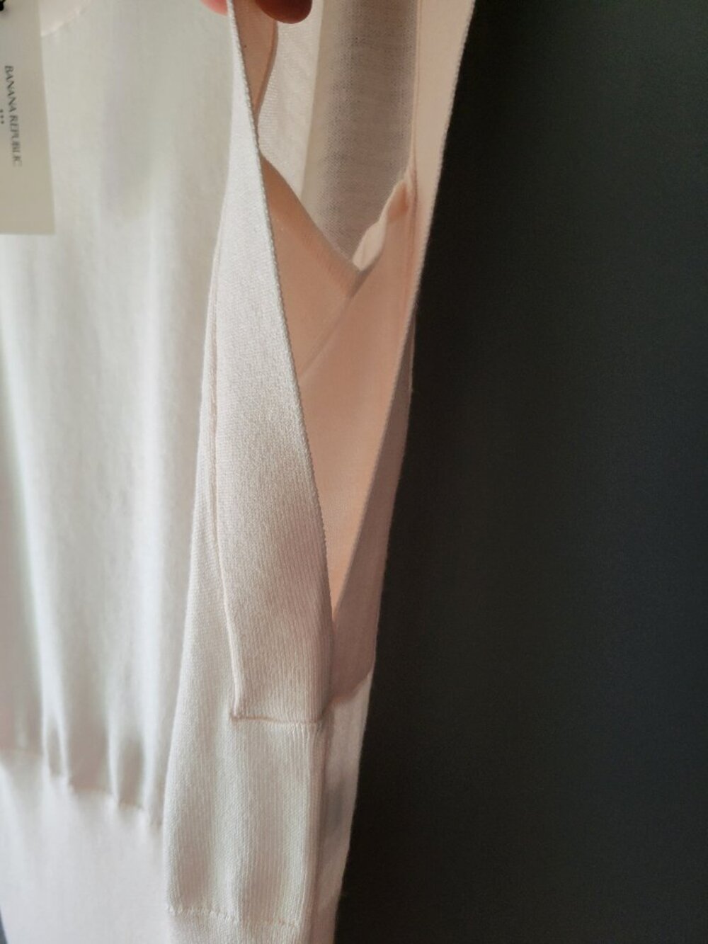Banana Republic pale pink mock-neck sleeveless knit top 100% merino wool NWT - Picture 4 of 9